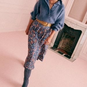 Sezane Alicia skirt in Ranch Marine